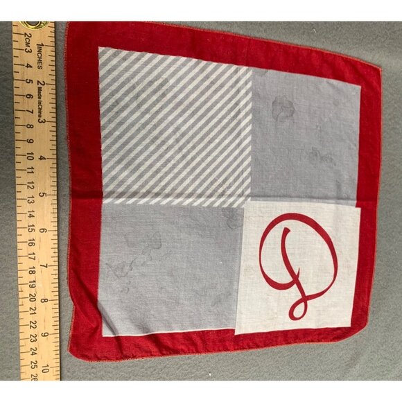 Vintage Handkerchief Collection Set of 5 Red & Blue Prints Retro Charm - Picture 3 of 7